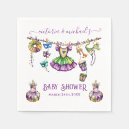 Servilleta De Papel Baby Shower chica de Mardi Gras Clothesline
