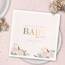 Baby Shower Chica de oro floral rosa
