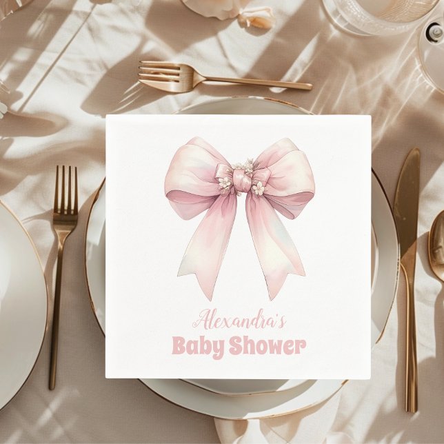 Servilleta De Papel Baby Shower Chica de plegado rosado (Subido por el creador)