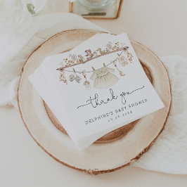 Servilleta De Papel Baby Shower, Chica de ropa infantil bohemia silenc