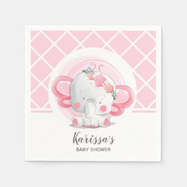 Servilleta De Papel Baby Shower Chica Elefante Rosa