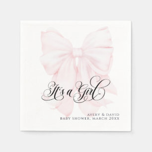 Servilleta De Papel Baby Shower Chica elegante y moderno de color rosa
