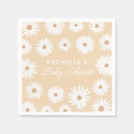 Servilleta De Papel Baby Shower Chica floral amarillo Boho Daisy