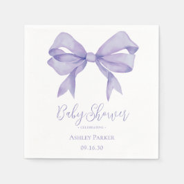 Servilleta De Papel Baby Shower Chica Purple Bow