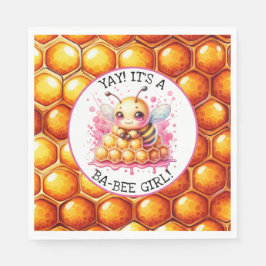 Servilleta De Papel Baby Shower Chica temático de la abeja de miel