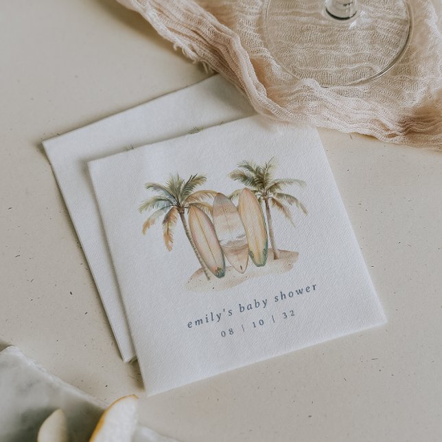 Servilleta De Papel Baby Shower Coastal Surf (Subido por el creador)