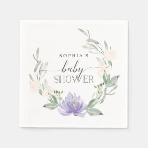 Servilleta De Papel Baby Shower Cocktail Napkins Pastel Purple