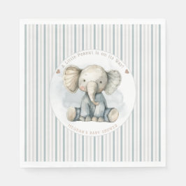 Servilleta De Papel Baby Shower con rayas azules de cacahuete pequeño