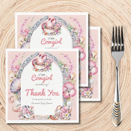 Servilleta De Papel Baby Shower costero rosa de niña pequeña occidenta