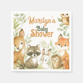 Servilleta De Papel Baby Shower Cute Baby Animals