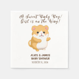 Servilleta De Papel Baby Shower Cute Hamster Napkins