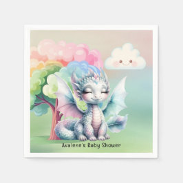 Servilleta De Papel Baby Shower Cute Pastel Dragon