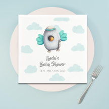 Baby Shower Cute Rocket Bird