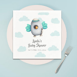 Servilleta De Papel Baby Shower Cute Rocket Bird
