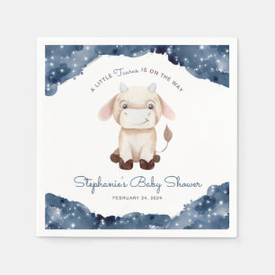 Servilleta De Papel Baby Shower de acuarela de Taurus Celestial