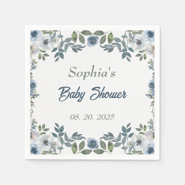 Servilleta De Papel Baby Shower de agua de primavera (Anverso)