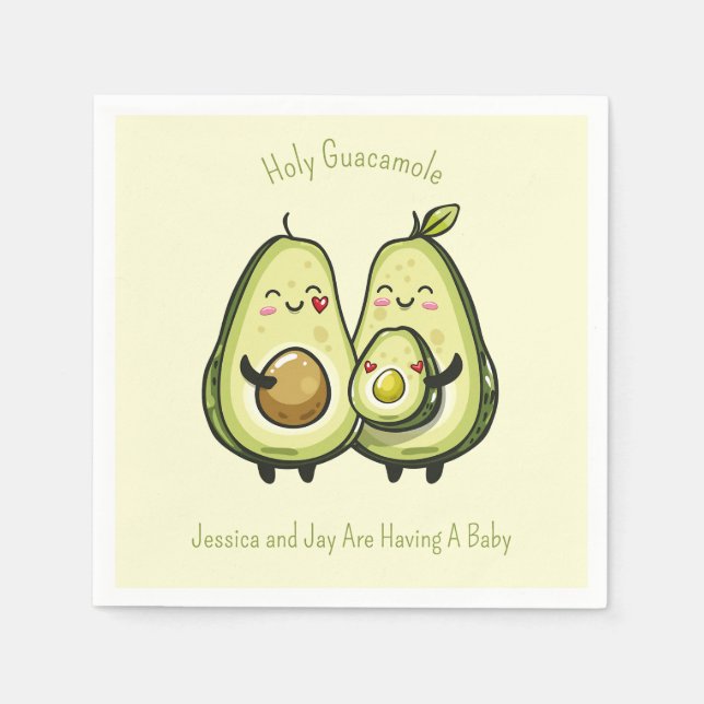 Servilleta De Papel Baby Shower de aguacate (Anverso)