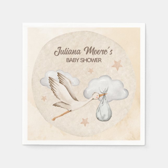 Servilleta De Papel Baby Shower de almacenamiento de color agua (Anverso)