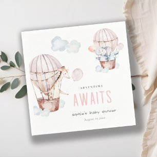 Servilleta De Papel Baby Shower de animales azerbaiyanos de globo aero