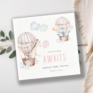 Servilleta De Papel Baby Shower de animales azerbaiyanos de globo aero
