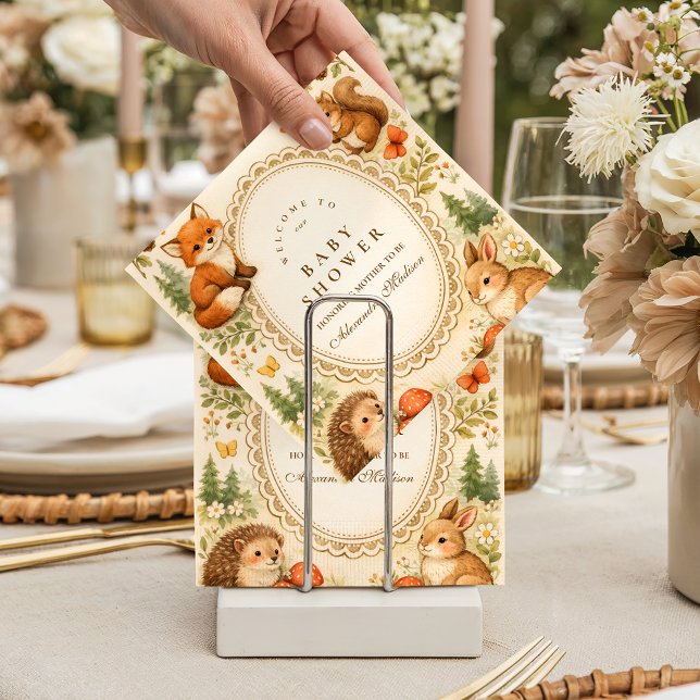 Servilleta De Papel Baby Shower de Animales Caprichosos del Bosque (Subido por el creador)