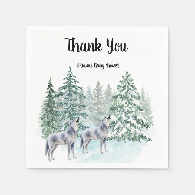 Servilleta De Papel Baby Shower de animales de bosque (Anverso)