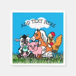 Servilleta De Papel Baby Shower de animales de granja personalizados