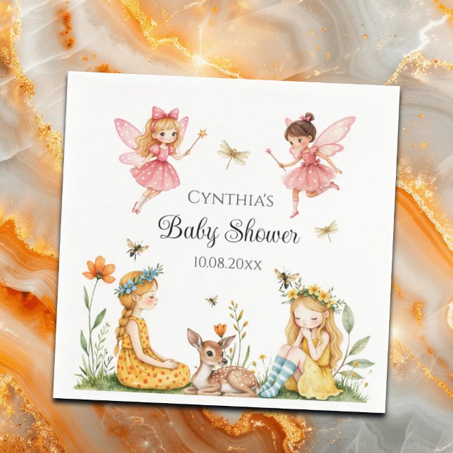 Servilleta De Papel Baby Shower de animales de Woodland con encanto (Subido por el creador)