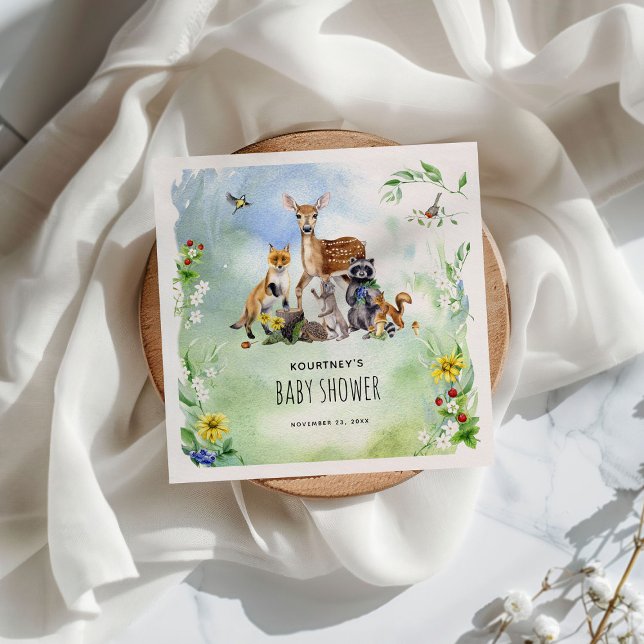 Servilleta De Papel Baby Shower de animales del bosque de Woodland Wat (Subido por el creador)