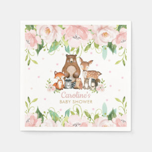 Servilleta De Papel Baby Shower de Animales Florales Florales Rubor