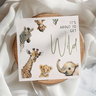 Servilleta De Papel Baby Shower de animales salvajes de Safari de la j