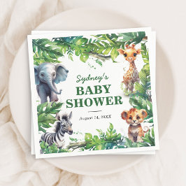 Servilleta De Papel Baby Shower de animales tropicales de Safari de la