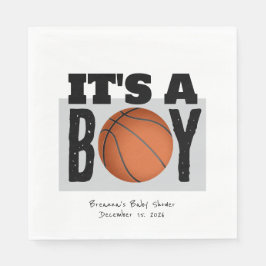 Servilleta De Papel Baby Shower de baloncesto personalizado White