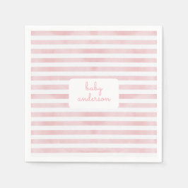 Servilleta De Papel Baby Shower de bandas rosadas