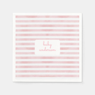 Servilleta De Papel Baby Shower de bandas rosadas