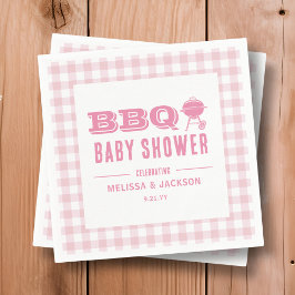 Servilleta De Papel Baby Shower de barbacoa de patio trasero rosa