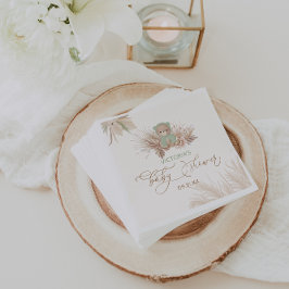 Servilleta De Papel Baby Shower de Bear Sage Green