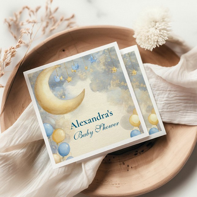 Servilleta De Papel Baby Shower de Blue Moon y Stars (Subido por el creador)