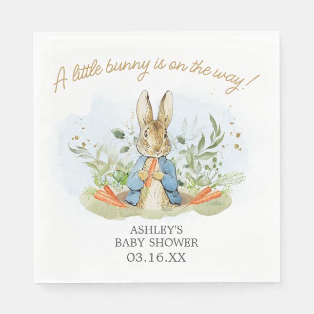 Servilleta De Papel Baby Shower de Blue Peter Rabbit (Anverso)