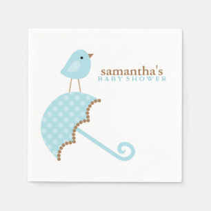 Servilleta De Papel Baby Shower de Blue Umbrella Bird