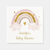 Baby Shower de bollo de oro neutro arco iris