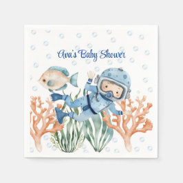 Servilleta De Papel Baby Shower De Boy Under the Sea