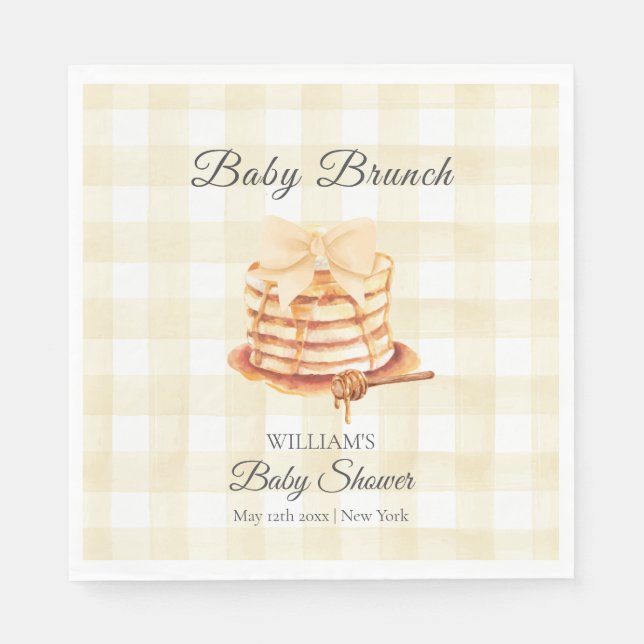 Servilleta De Papel Baby Shower de brunch de bronce de tortizo amarill (Anverso)