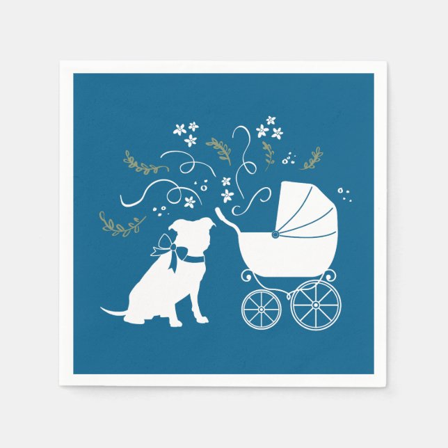 Servilleta De Papel Baby Shower de Bulldog Pit (Anverso)