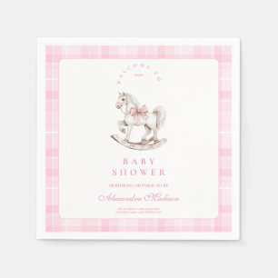 Servilleta De Papel Baby Shower de caballo rocoso rosado