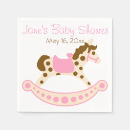 Servilleta De Papel Baby Shower de caballo rosado