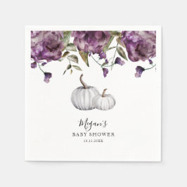 Servilleta De Papel Baby Shower de caída de calabaza morada rusa