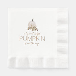 Servilleta De Papel Baby Shower de calabaza de boho ruso blanco