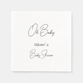 Servilleta De Papel Baby Shower de caligrafía simple y elegante
