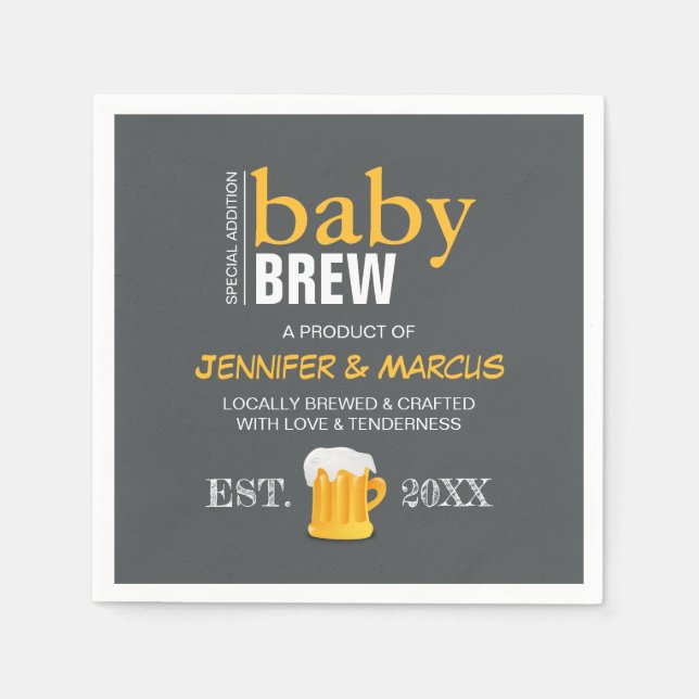 Servilleta De Papel Baby Shower de cerveza de pareja bew (Anverso)